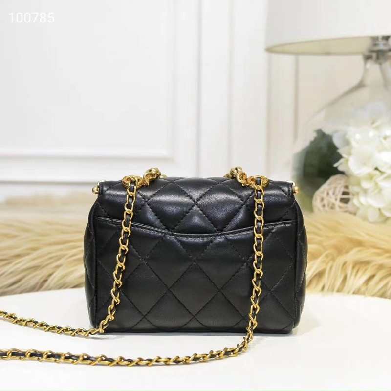 Túi mini Chảnel kiss lock hàng VIP Đen-Gold (chat trước khi đặt)