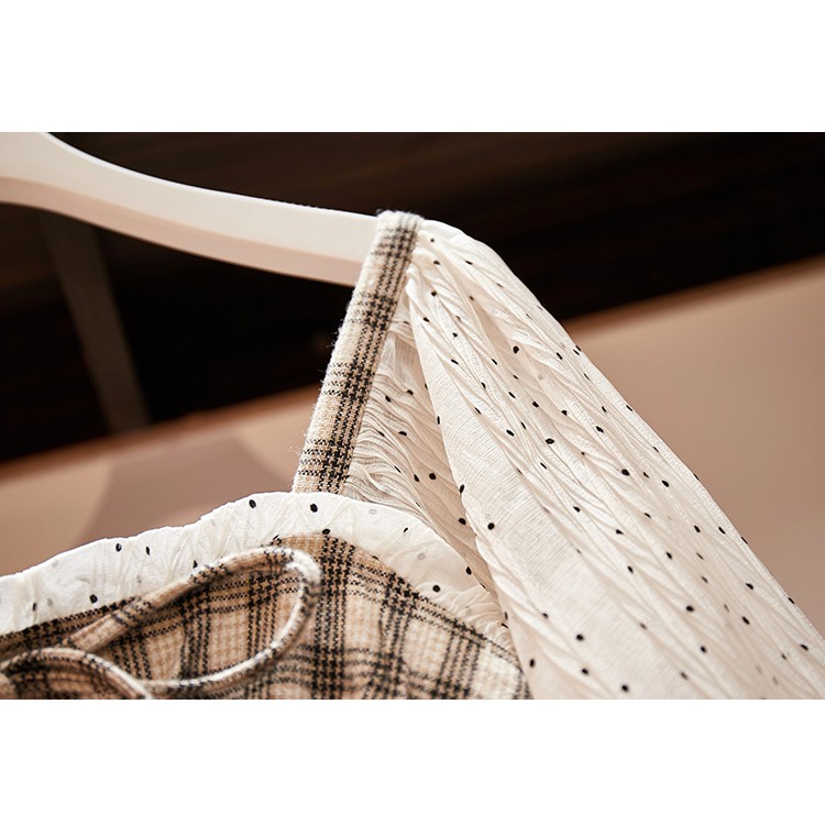 [Mã WAMT1505 giảm 10K đơn 0K] 🌸Hàng Order🌸 Váy Kẻ Bigsize Phối Tay Chấm Bi Nơ Ngực Tiểu Thư Dịu Dàng🌸Hàng Quảng Châu | BigBuy360 - bigbuy360.vn