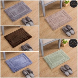 (giá sỉ) Thảm lau chân trải sàn bếp trơn màu  Decor bề mặt lông mềm mịn thấm nước 4 size 40x60, 50x80, 50x120
