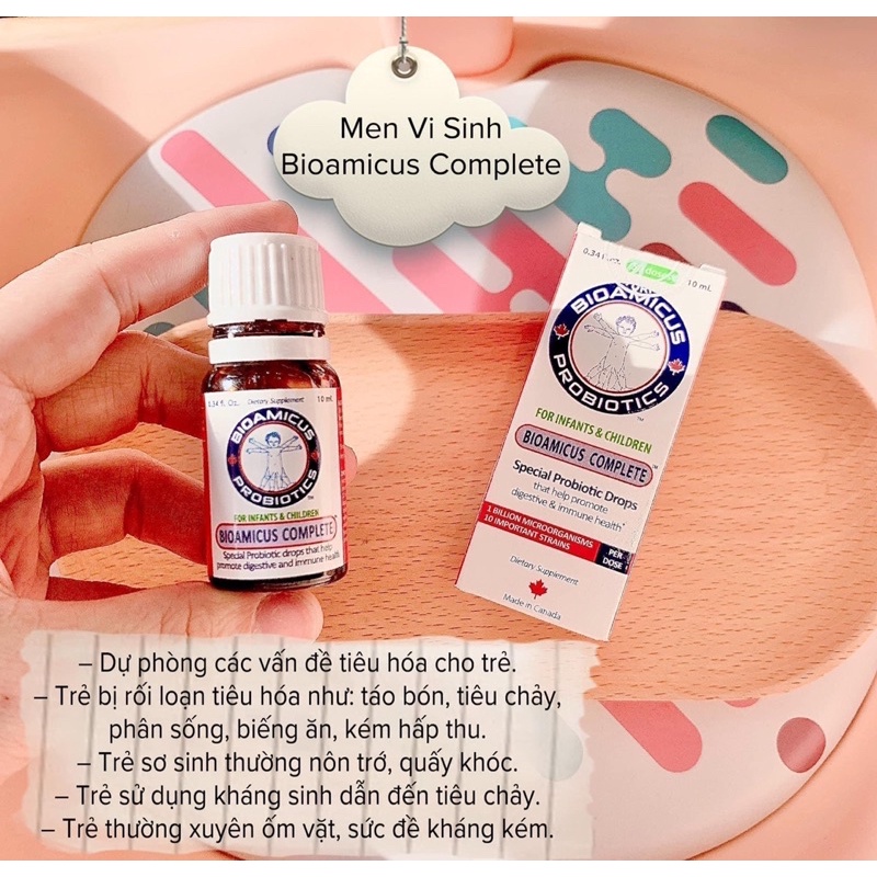 Men Vi Sinh 10 Chủng BioAmicus 10ml Chính Hãng Kèm Quà Tặng