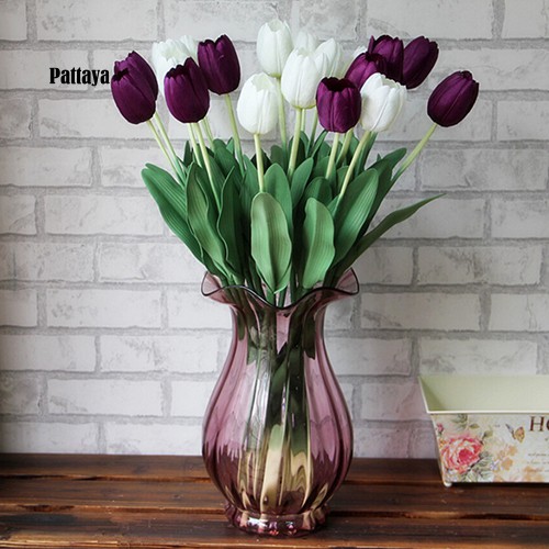 Bó Hoa Tulip Nhân Tạo Bằng Lụa Latex Trang Trí Nhà Cửa / Tiệc Cưới