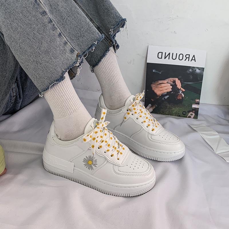 Giày Học Sinh Sneaker AIR Nữ Dây Hoa Cúc Hot Trend(Kèm Phụ Kiện)