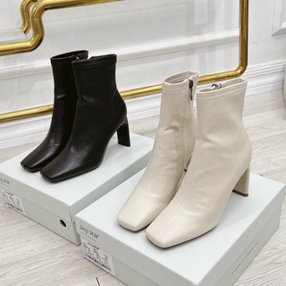 (hình thật) Boot lửng da mềm mũi tròn gót dẹt