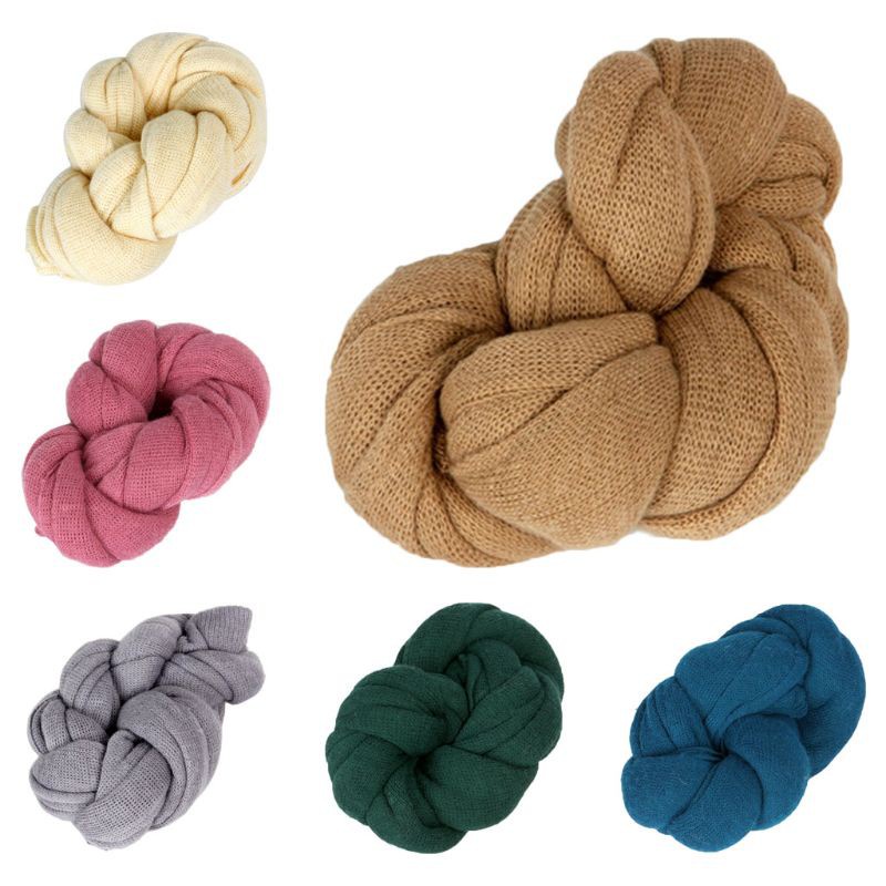 Chăn quấn co giãn màu trơn dễ thương làm đạo cụ chụp hình cho trẻ sơ sinh