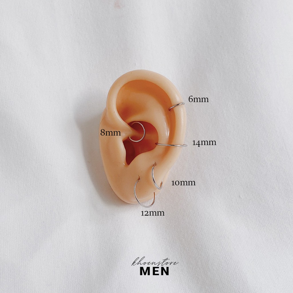 (1 Chiếc) Khuyên tai Tròn mỏng vị trí helix, tragus, mũi, môi - Khoen Store