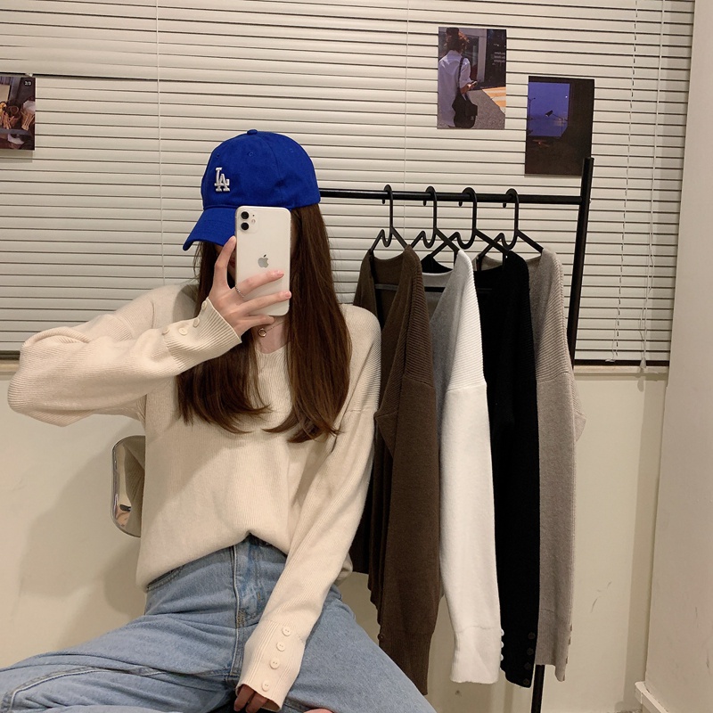 621539#Áo Sweater Dệt Kim Tay Dài Thời Trang Xuân Thu Mới 2022