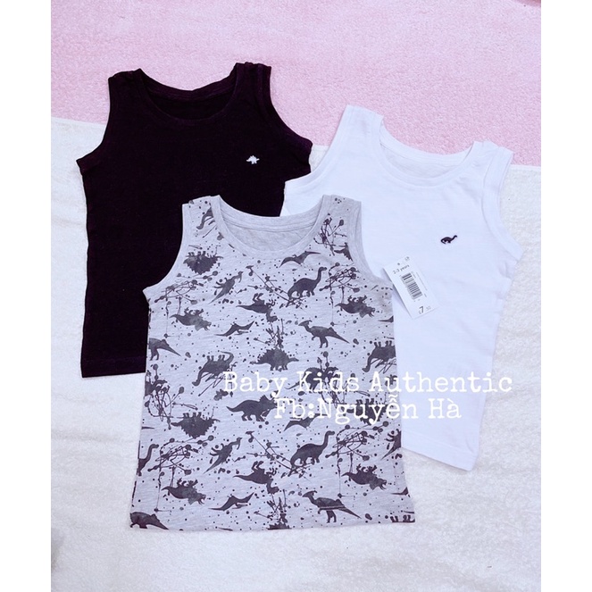 Set 3 áo ba lỗ cotton thun Matalan Auth bé trai 9-12m 12-18m 18-24m 2-3y 3-4y