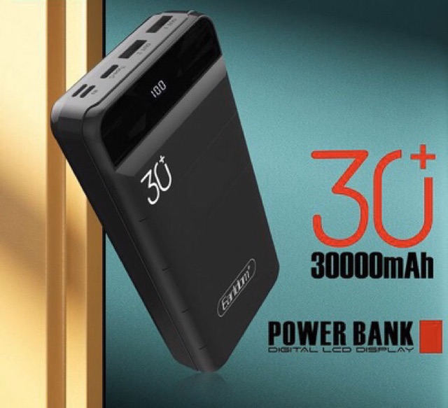 Pin sạc dự phòng 30.000mAh Earldom, sạc nhanh PD có màn hình hiển thị chế độ vào ra