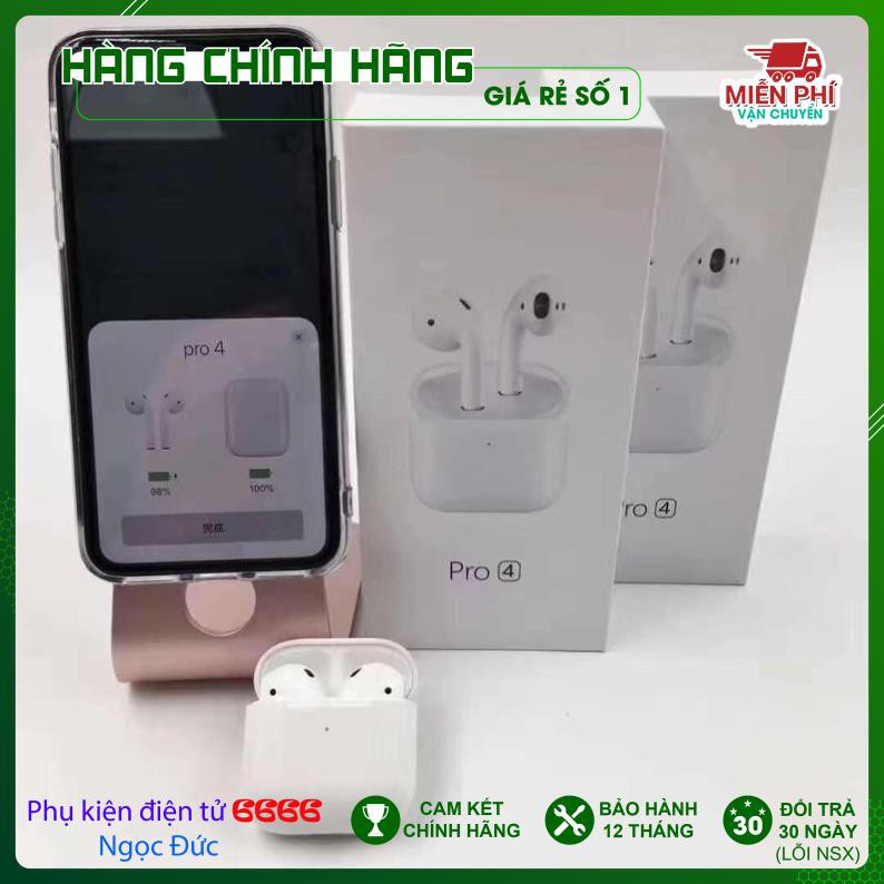 Tai nghe airpod pro 4 TWS 5.0 Blutooth Định vị đổi tên Âm Thanh Stereo Cực Chuẩn BH 1 Đổi 1 | BigBuy360 - bigbuy360.vn