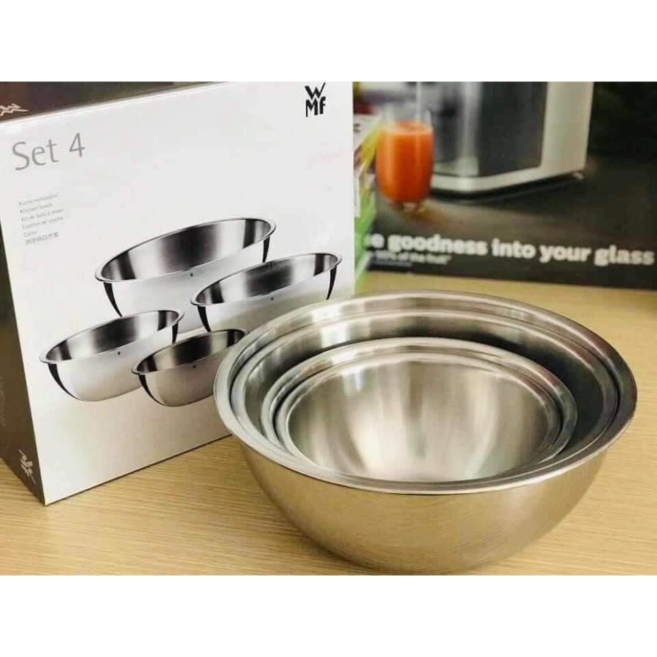 SET 04 Âu trộn thực phẩm, tô đựng  INOX Cao Cấp WMF GOURMET Chính Hãng