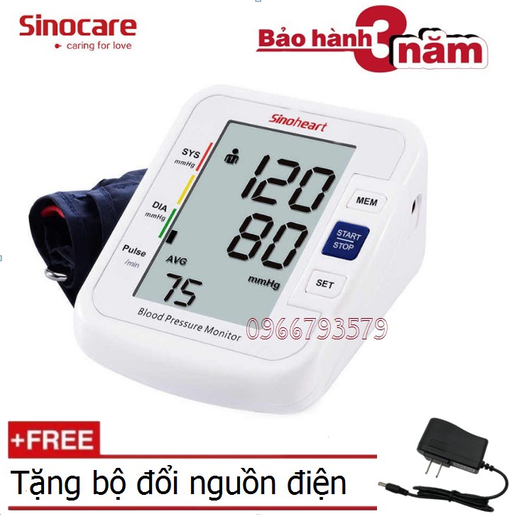 Máy đo huyết áp bắp tay Sinoheart BA-801 + Tặng bộ đổi nguồn