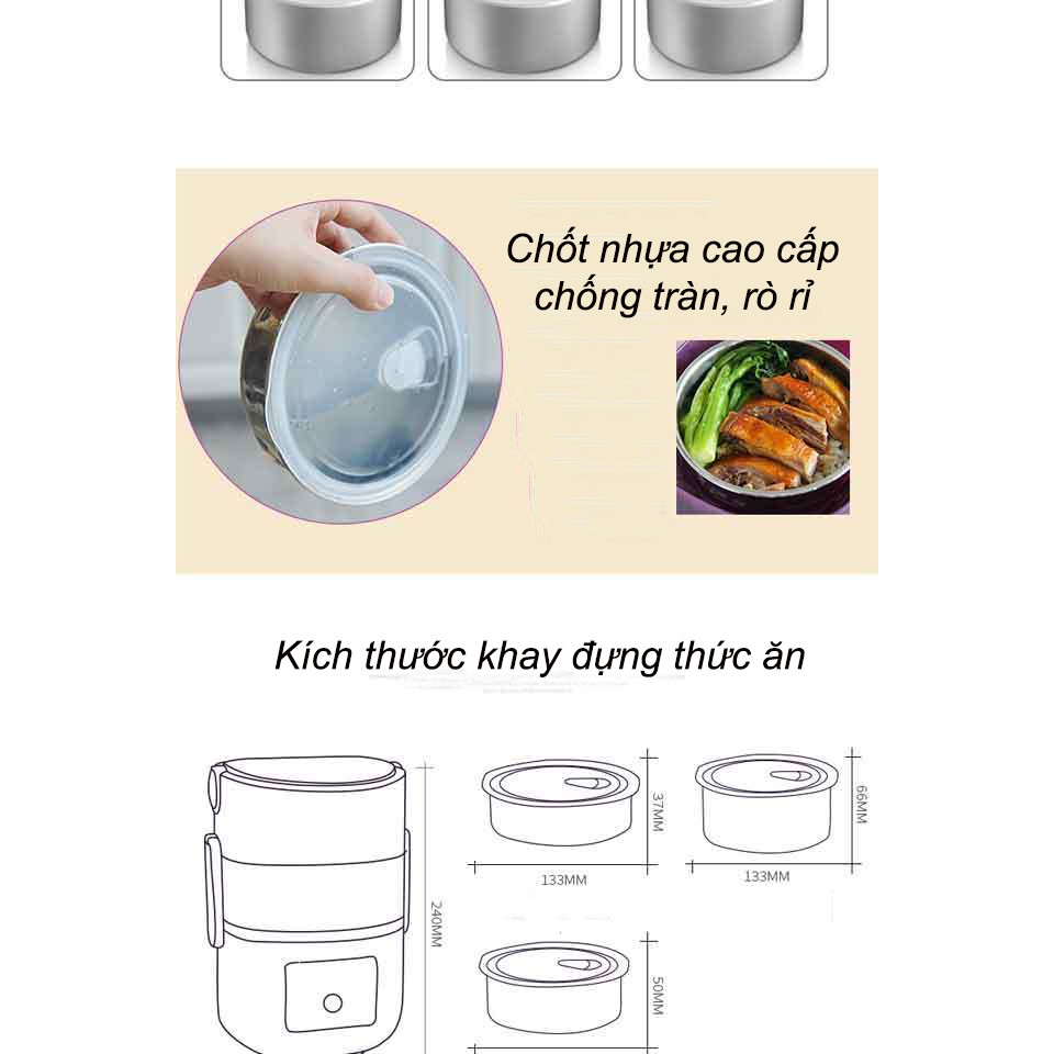 Hộp cơm cắm điện, cặp lồng cắm điện, nồi ủ cơm văn phòng, hộp đựng giữ nhiệt đa năng, hâm nóng thức ăn đa năng giảm giá