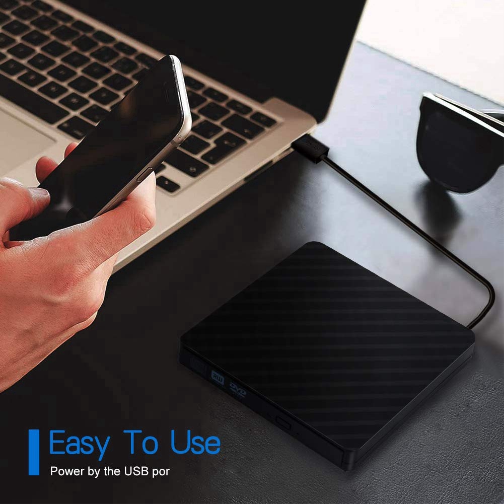 Đầu đọc và ghi đĩa CD DVD-RW kết nối USB 3.0 gắn ngoài dành cho máy tính xách tay Windows/OS | BigBuy360 - bigbuy360.vn