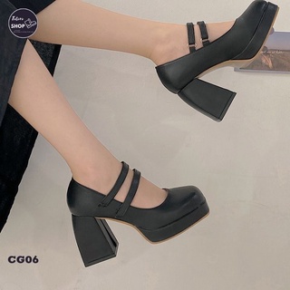 [Hàng Sẵn] [Ảnh Thật] [Freeship] Giày Cao Gót 2 Quai Đế Cao 10 Phân - CG06