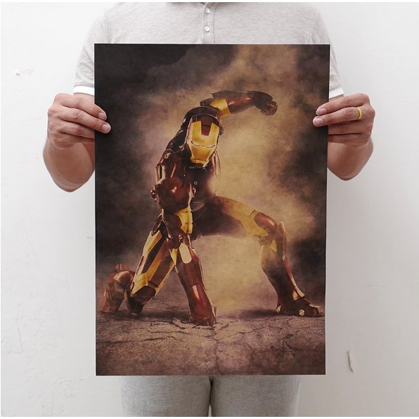 Iron Man DC Marvel Movie Series Retro Kraft Poster Dormitory Wallpaper Decorative Painting Core