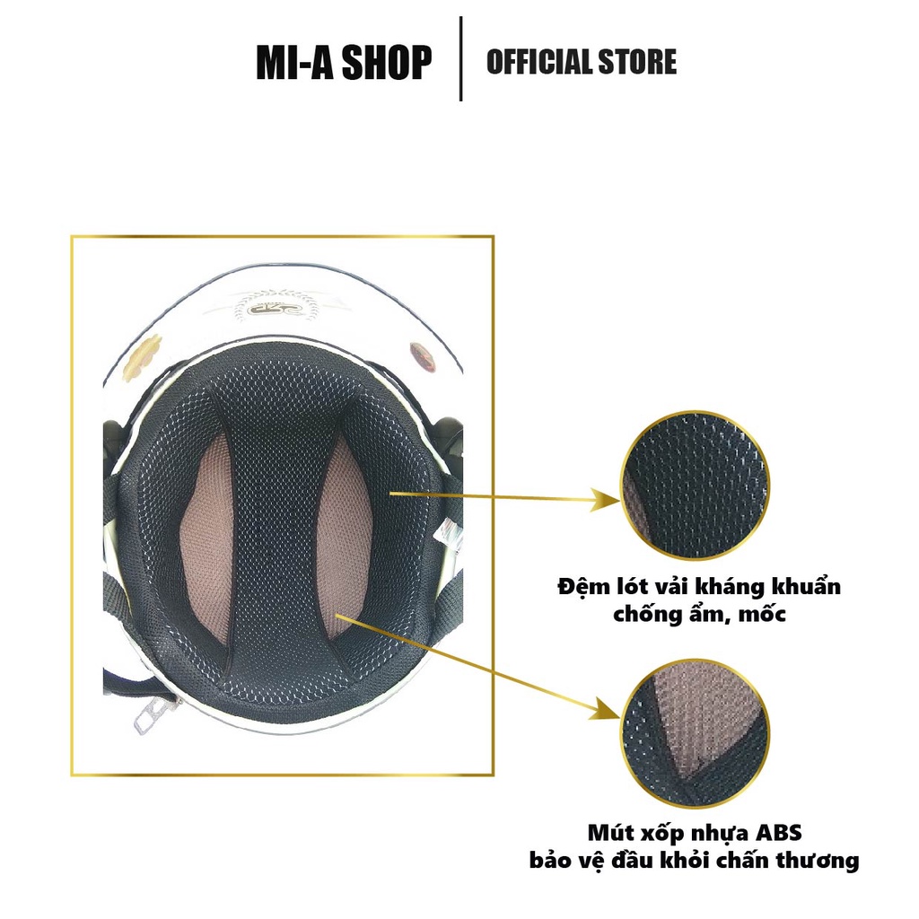 Nón bảo hiểm nửa đầu GRS A760 kèm lưỡi trai - Mũ bảo hiểm freesize, lỗ thông gió lớn, kiểu dáng đẹp