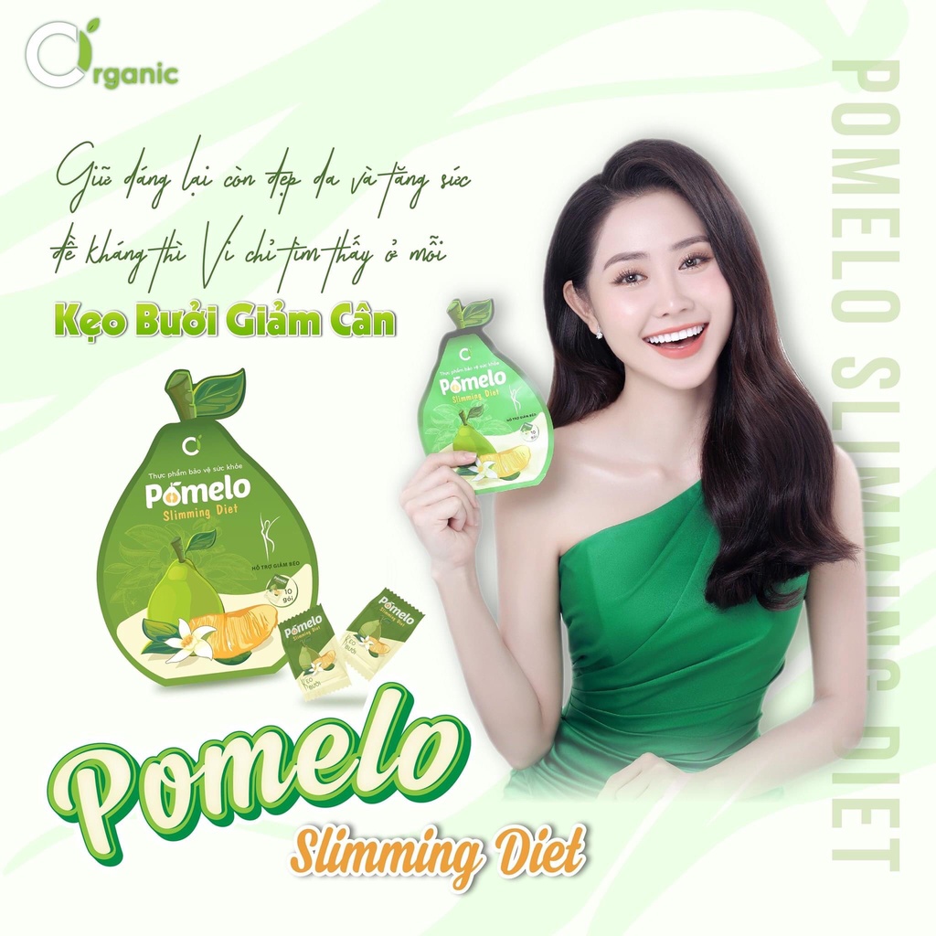 KẸO BƯỞI GIẢM CÂN POMELO GÓI 10 VIÊN TẶNG KÈM DETOX