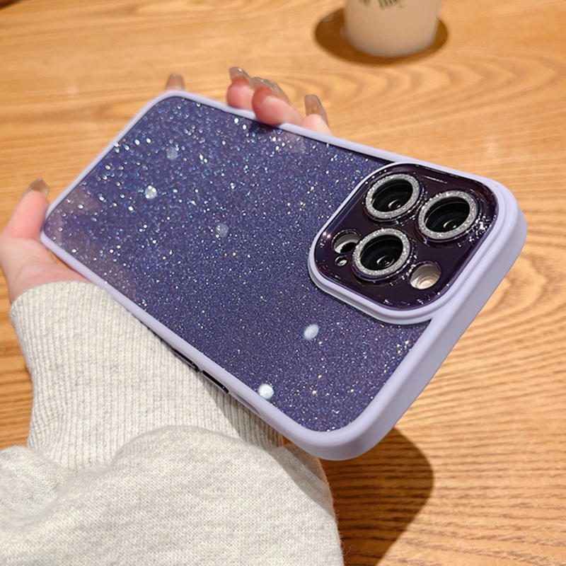 Ốp Điện Thoại Silicon Cứng Chống Sốc Mạ Kim Tuyến Sang Trọng Cho iPhone 14 Plus 13 12 11 Pro MAX XR XS MAX