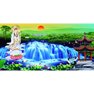 Tranh dán tường 3D phong thủy - thác nước (Kích thước theo yêu cầu)