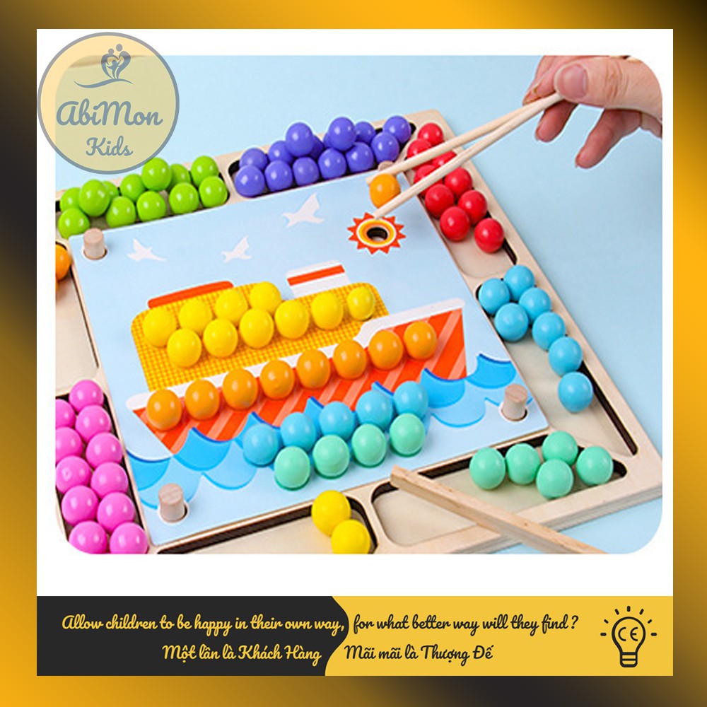 Bộ Gắp Hạt Bằng Gỗ Cho Bé ☘️ Montessori cao cấp ✨ (Đồ chơi Gỗ - Đồ chơi Giáo Dục - An toàn - Thông minh)