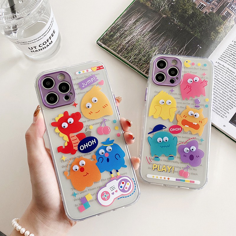 Ốp Lưng Trong Suốt Họa Tiết Hoạt Hình 3d Dễ Thương Cho Iphone 11 Pro Max X Xr Xs Max 12 Pro Max 12mini Iphone 7 8 Plus Se 2020 | BigBuy360 - bigbuy360.vn