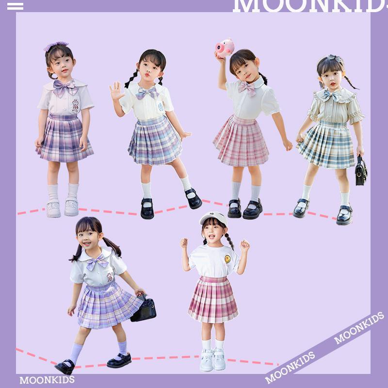 Chân Váy Ngắn Xếp Ly Sọc Ca Rô Thời Trang Mùa Hè Xinh Xắn Cho Bé Gái