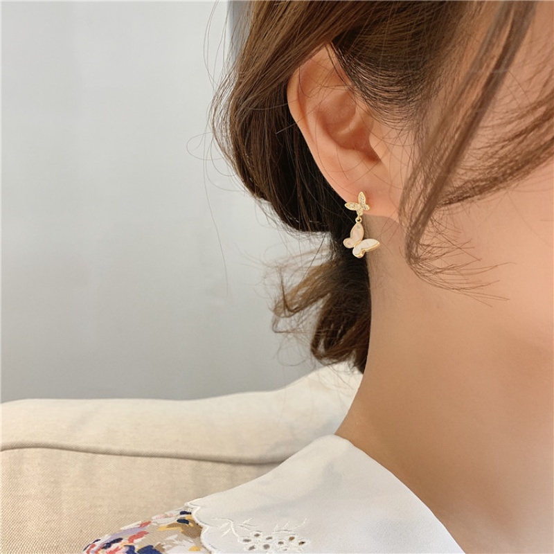 Bông tai mạ bạc hình bướm xinh xắn