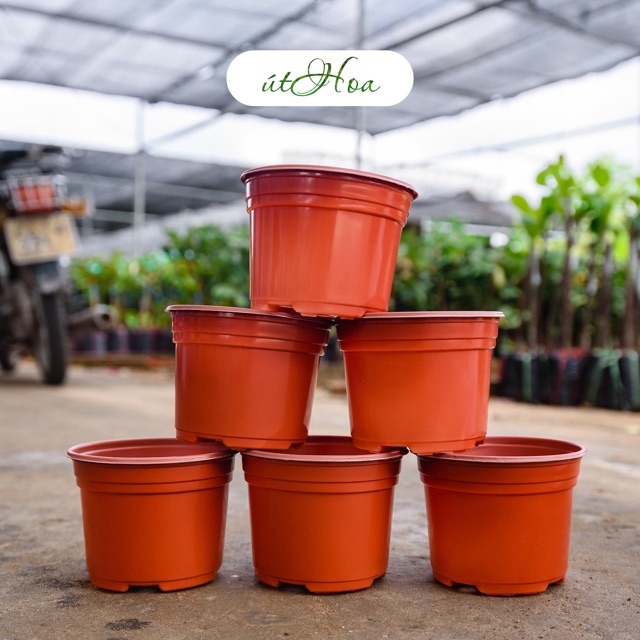 [SLL giá rẻ] Chậu nhựa nâu N20 (20x15 cm) trồng cây trồng hoa cao cấp