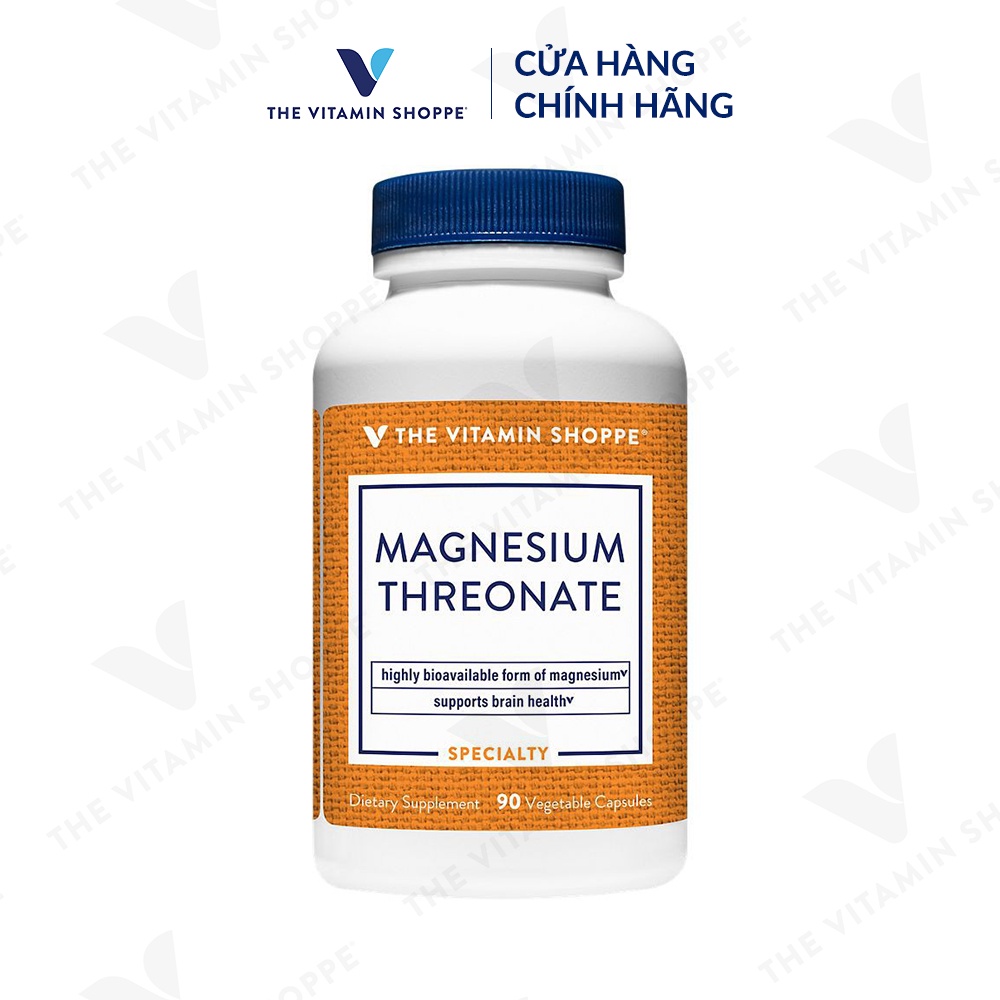 Viên uống hỗ trợ giảm căng thẳng, cải thiện trí nhớ THE VITAMIN SHOPPE Magnesium Threonate 90 viên