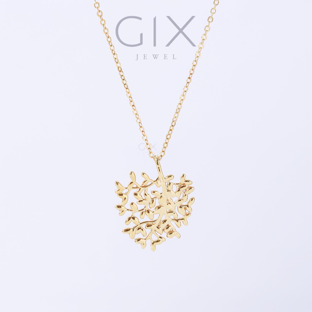 Dây chuyền bạc mạ vàng hình cây gia đình family Gix Jewel DC23
