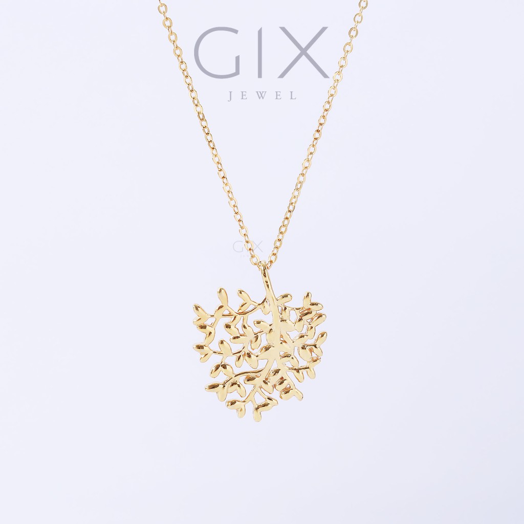 Dây chuyền bạc mạ vàng hình cây gia đình family Gix Jewel DC23