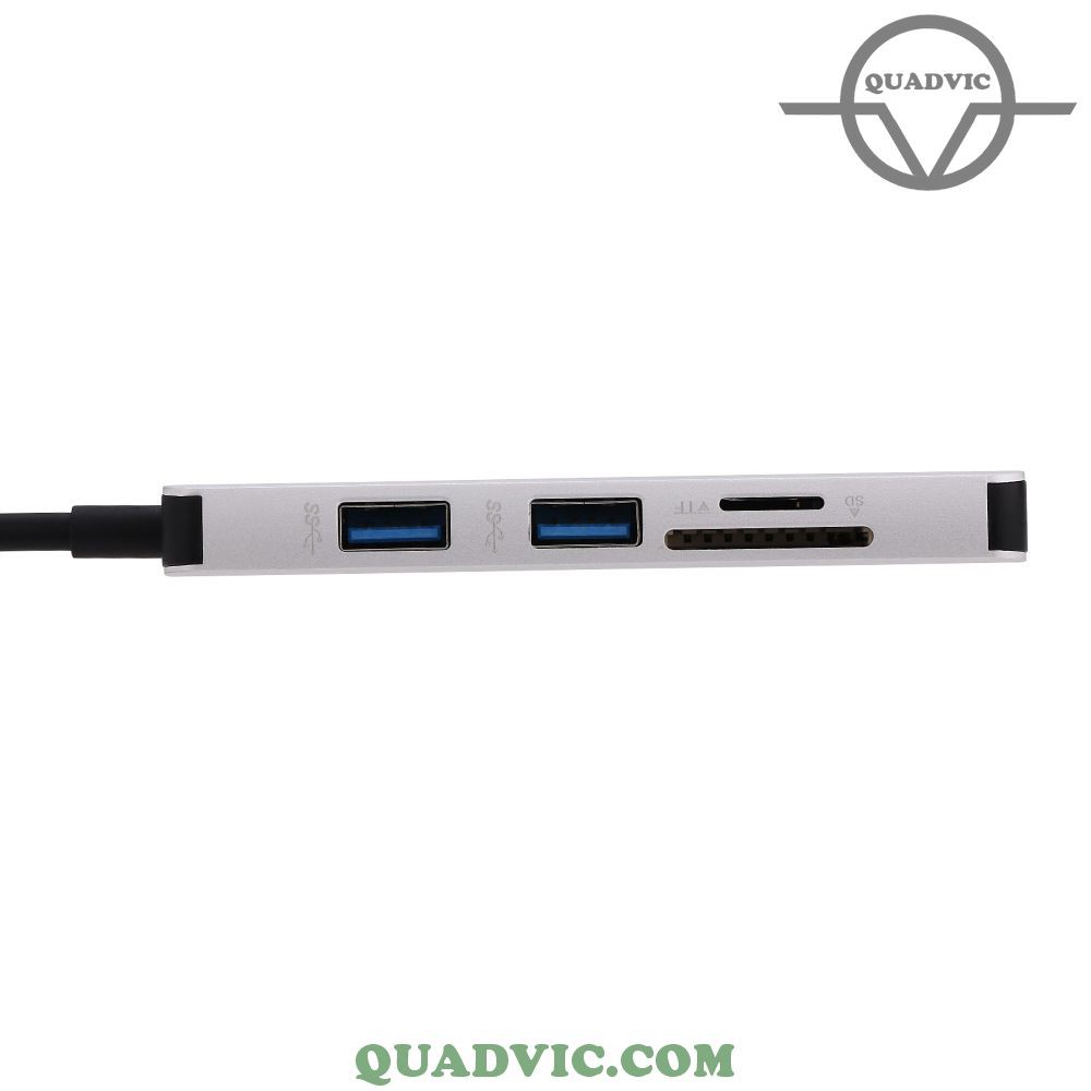 Hub chia USB Type-C 5 Cổng USB 3.0/ SD/ TF MicroSD Macbook Android Window N00377 QuadViC.com