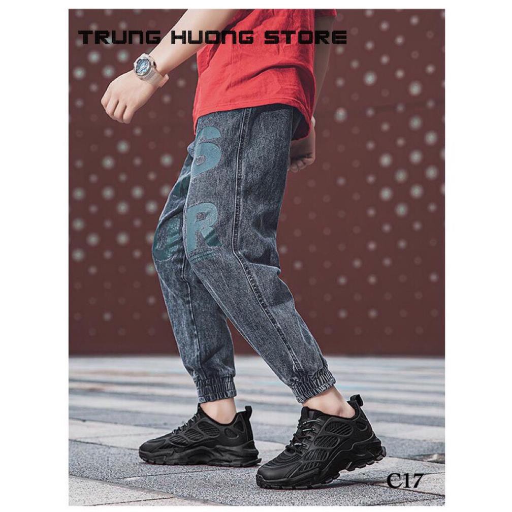 [Sale 3/3] Giày Nam Thể Thao Cao Cấp ⚡️𝐂𝐇𝐈́𝐍𝐇 𝐇𝐀̃𝐍𝐆⚡️ Trung Hương Fashion Sport Black B74 Sale 11 -op1 , ,