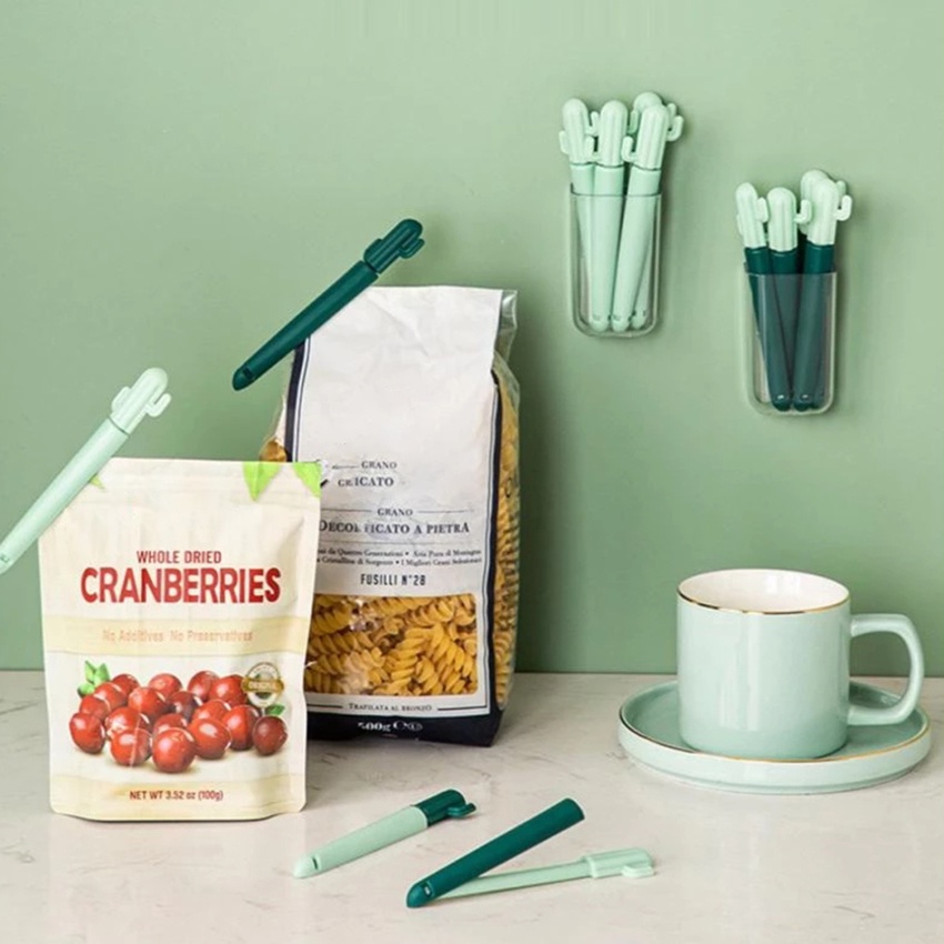 Set 5 Kẹp Miệng Túi Thực Phẩm Hình Cây Xương Rồng Dễ Thương