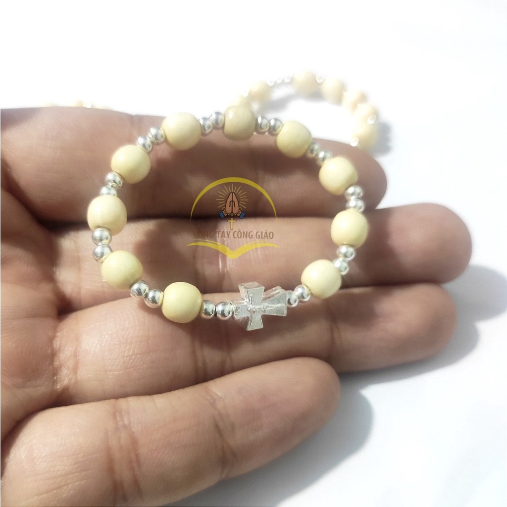 Chuỗi Mân Côi Dâu Tằm mix Bạc Cho Bé