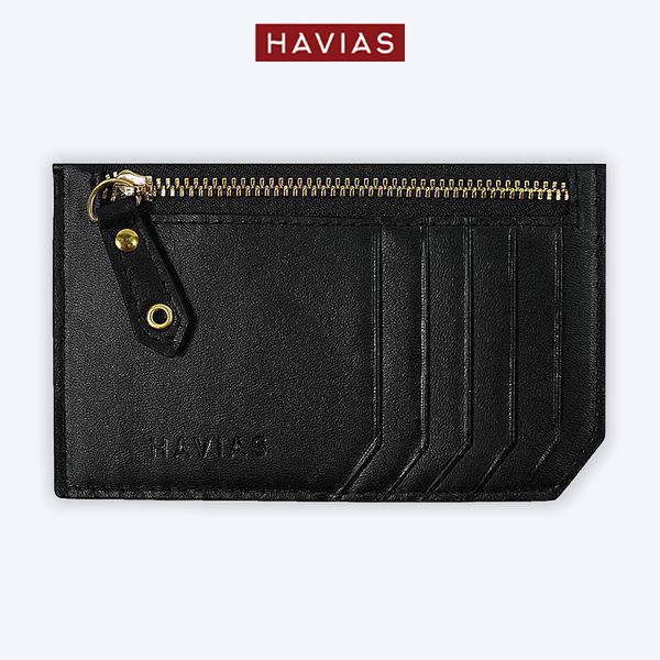 Ví Da Mini Harmony Handcrafted Wallet HAVIAS_Đen (Black)