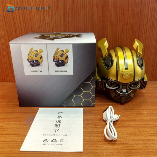 Bumblebee Helmet Bluetooth Speaker Fm Radio Usb Mp3 TF Smart Subwoofer Blue Tooth 5.0 Portable Mini