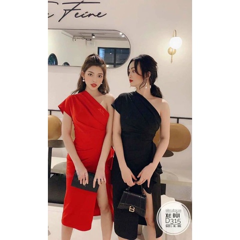 Đầm lệch vai xẻ đùi