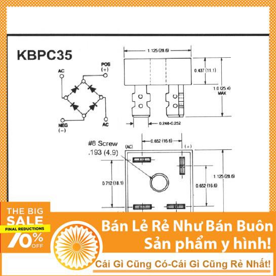 Linh Kiện Diode Cầu 35A KBPC3510 GBPC3510 35A 1000V