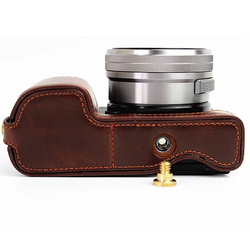 Ốp da PU bọc nửa thân bảo vệ máy ảnh Sony A6400 A6300 A6100 A6000 ILCE-6400 ILCE-6300 ILCE-6100 ILCE-6000