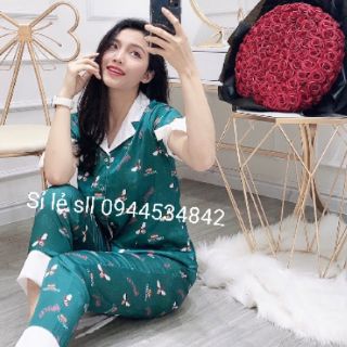 Pijama đồ ngủ lụa tay nơ cao cấp