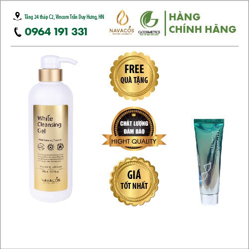 Sữa Rửa Mặt làm sạch dầu, nhờn và trắng da White Cleasing Gel Navacos Hàn Quốc 570ml