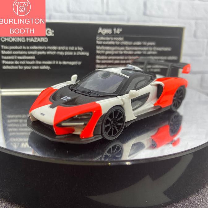 Mô Hình Xe Hơi 81 Mclaren Senna Marlboro Màu Cam Trắng Mini Gt Tsm