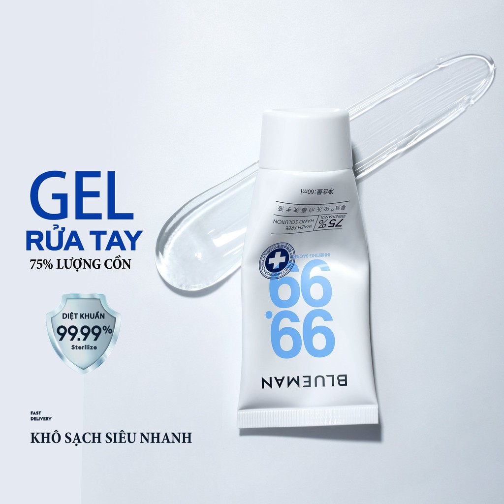 Gel Rửa Tay Khô Sạch Siêu Nhanh BLUEMAN Diệt Khuẩn 60ml ZL94 | BigBuy360 - bigbuy360.vn