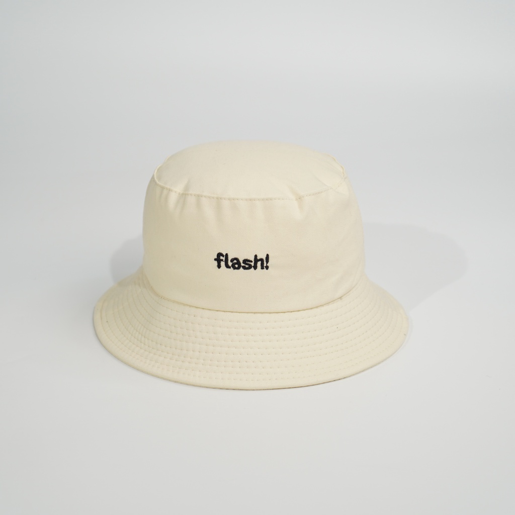 Mũ bucket thêu chữ Flash Nón tai bèo vành tròn chất kaki form unisex nam nữ BK19