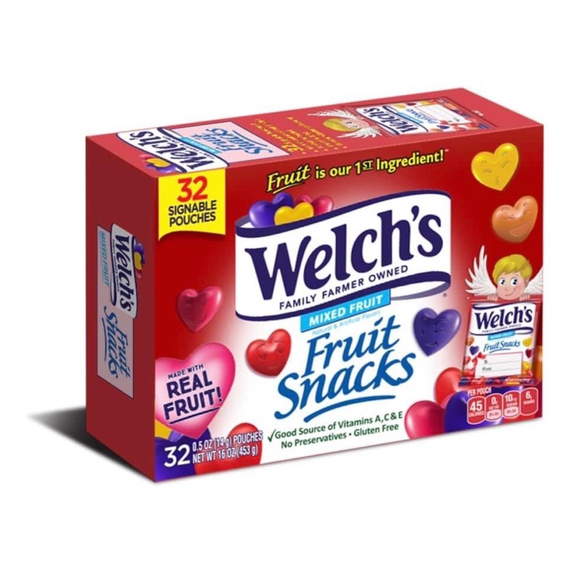 Kẹo trái cây Welch’s Fruit Snacks, Mixed Fruit 32 gói (453 gram) - USA (hsd 20/10/2021)