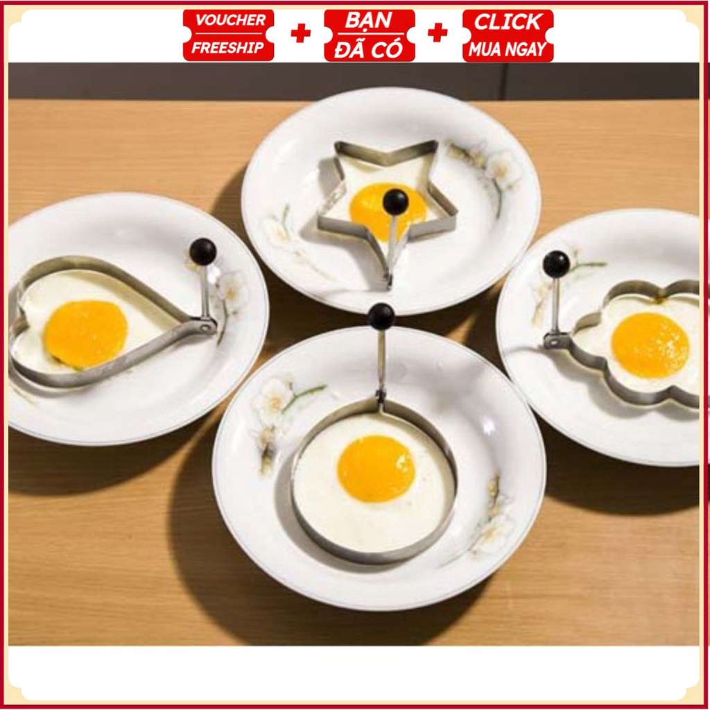 #Khuôn Rán Trứng Ốp La, Bánh - Khay Chiên Tạo Nhiều Hình Cute Có Núm Cầm