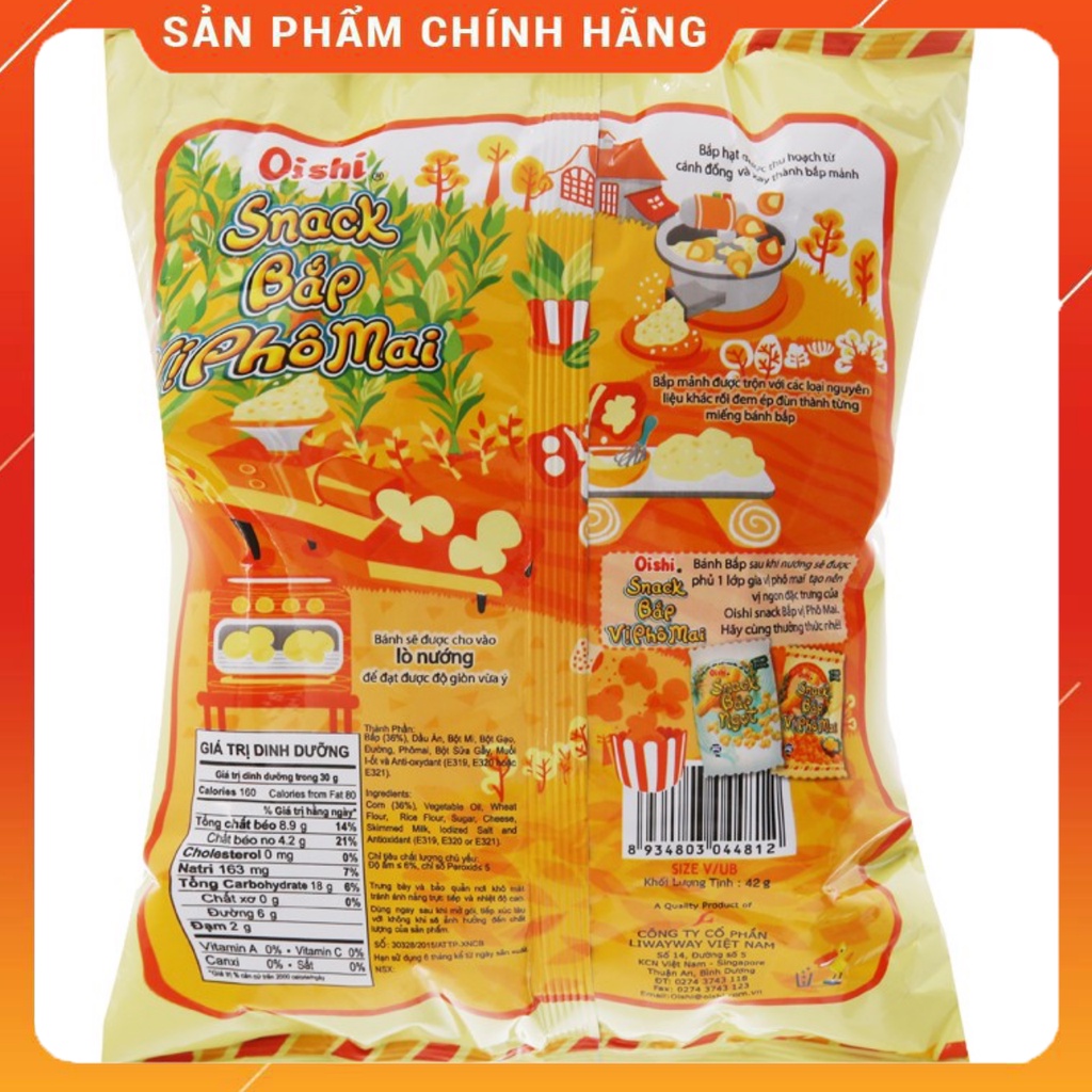Bim Bim Snack Bắp Vị Phô Mai Oishi gói 35/40g-Ăn Vặt Sumo Snack