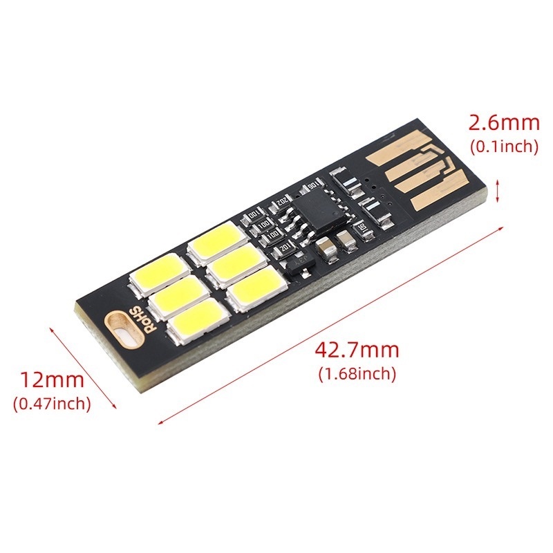 1 Đèn Led Mini 6 Bóng 5V Cổng Sạc USB Có Cảm Ứng Chạm Tiện Dụng Cho Máy Tính/Laptop