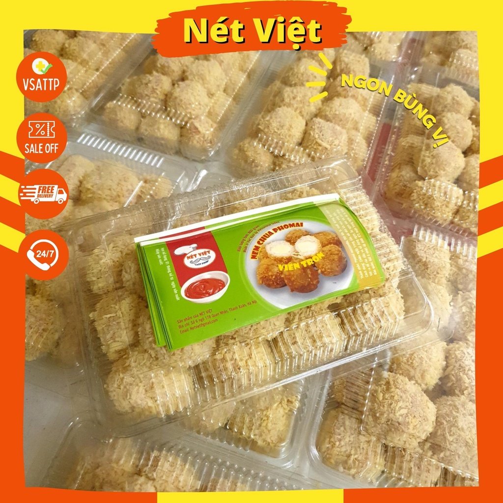 Nem Chua Rán Nhân Phô Mai Nét Việt Hộp, Nem Trần Công Châu Nhân Phô Mai Kéo Sợi, Hộp 20c